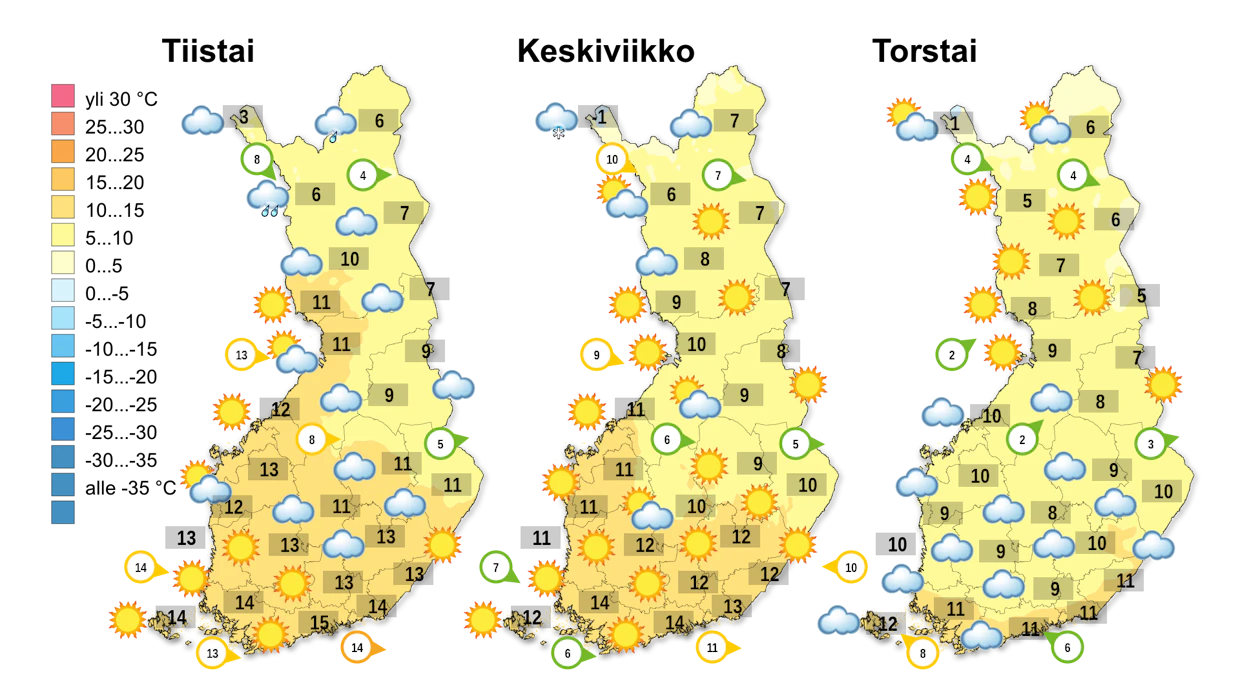 Tällä viikolla syksyisiä matalapaineita liikkuu Suomen yli.