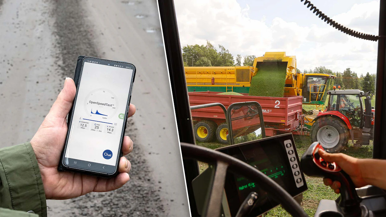 Mobiiliverkko rajoittaa uusien innovaatioiden käyttöönottoa maataloudessa. Kuvituskuva.