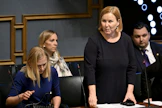 Sosiaali- ja terveysministeri Kaisa Juuso (ps.) on jäänyt sairauslomalle. Arkistokuva. LEHTIKUVA / Jussi Nukari.