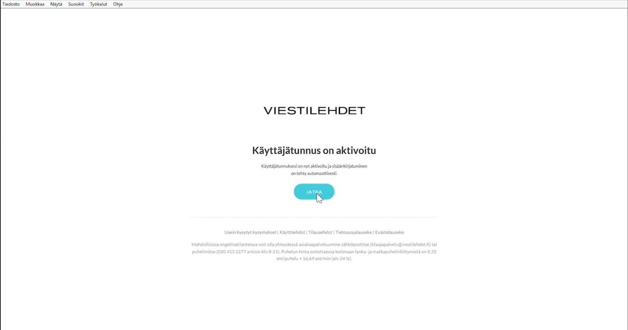 Tunnukset ovat valmiina käyttöön ja pääset lukemaan kaikkia artikkeleita Koneviestin nettisivuilla.