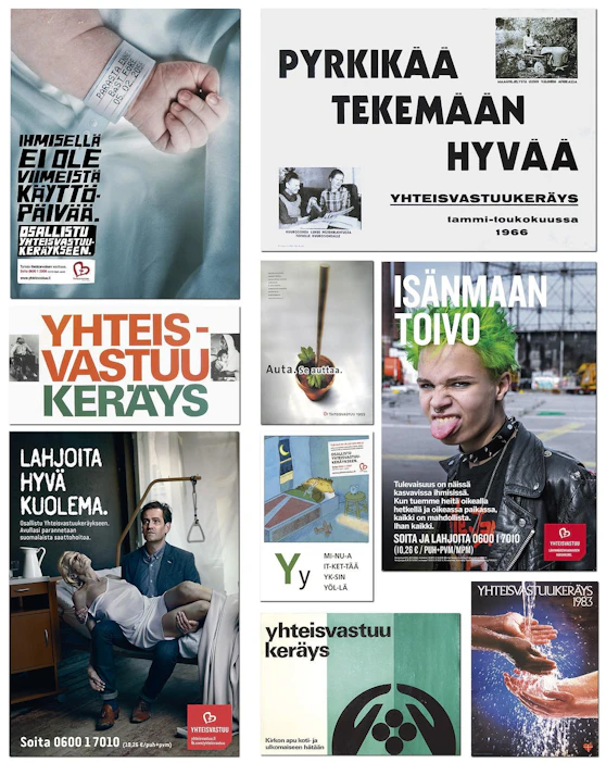 2020 Yhteisvastuu juhlii 70 vuotta jatkunutta, vuonna 1950 alkanutta taivaltaan. Kampanjoiden näyttävät julisteet ovat vedonneet kansan auttamishaluun eri teemoin eri vuosikymmeninä.