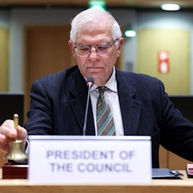 EU:n ulkopolitiikan korkea edustaja Josep Borrell avasi ulkoministerikokouksen Brysselissä. Lehtikuva/AFP