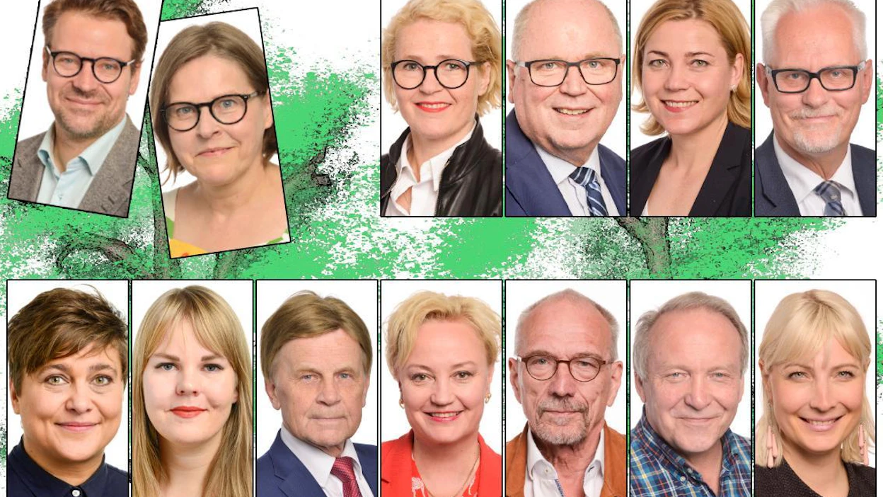 Heidi Hautala ja Ville Niinistö (vihr.) kannattavat EU:n uusia rahoituskriteerejä ja Miapetra Kumpula-Natri (sd.) ei osannut sanoa. Muut kuvan mepit vastustavat niitä. Kyselyyn ei vastannut Sirpa Pietikäinen (kok.).