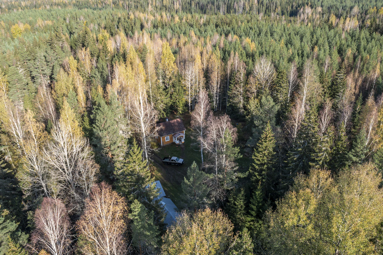 Korpimuijan piilopirtti sijaitsee metsän siimeksessä. Erakon yhteys ulkomaailmaan pelaa paitsi netin välityksellä, myös lava-autolla.