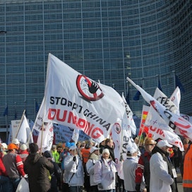 Terästeollisuus ja terästyöntekijät osoittivat mieltä Kiinan halpatuontia vastaan Brysselissä viime viikolla. Marssi oli selvästi syyskuun maanviljelijöiden mielenosoitusta rauhallisempi.