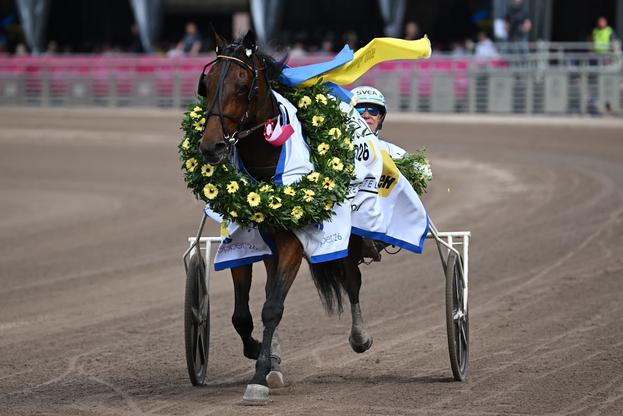 Double Deceiver voitti Sweden Cupin toisen kerran peräkkäin. Örjan Kihlström on ruunan vakiokuski.