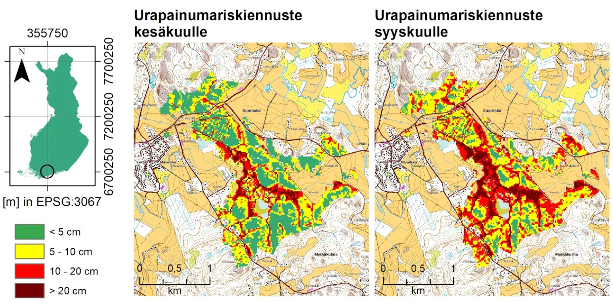 Urapainumien riskiä voidaan ennustaa korjuun ajankohdan mukaan.