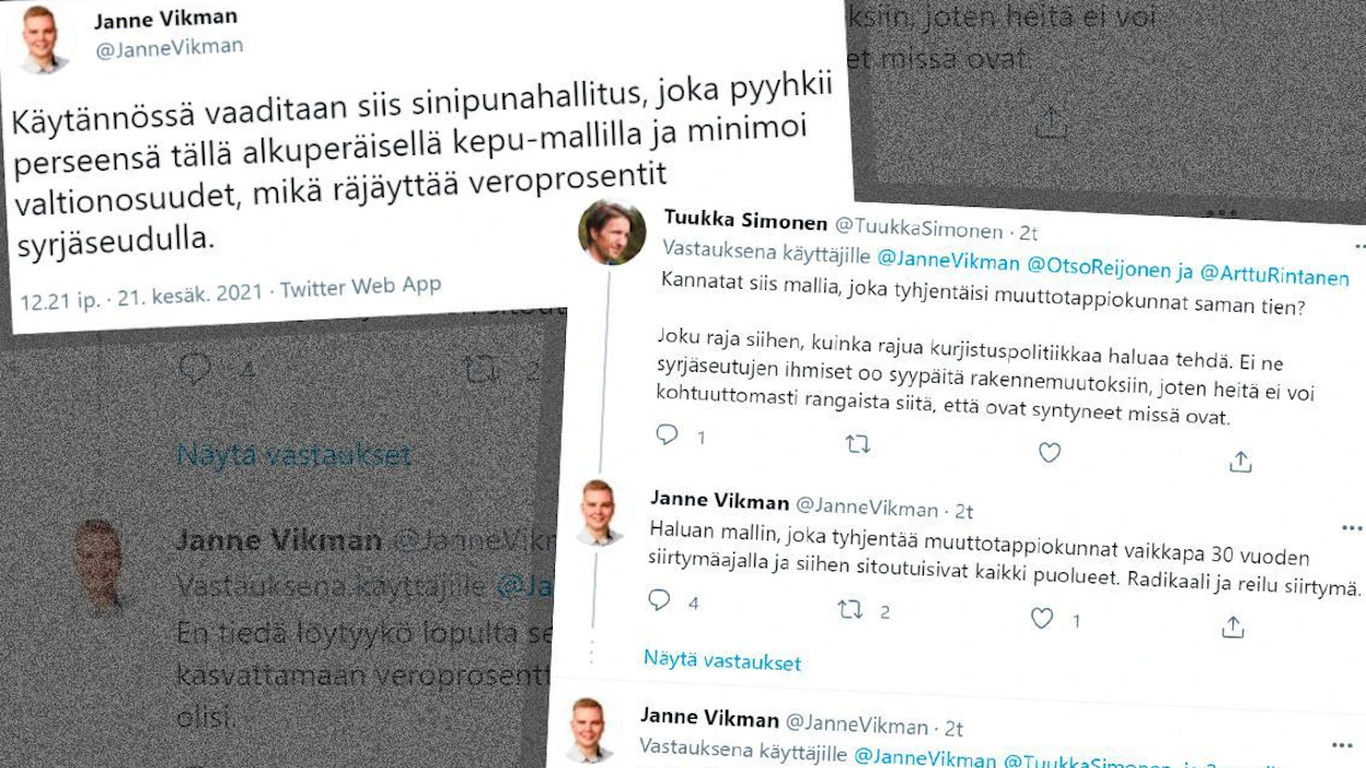 Helsingissä kokoomuksen kuntavaaliehdokkaana ollut Janne Vikman haluaa tyhjentää Suomen muuttotappiokunnat kokonaan asukkaista.