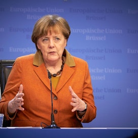 Saksan liittokansleri Angela Merkel maaliskuussa Brysselissä.