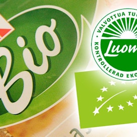 Sana Bio tuotteen pakkauksessa voi kertoa luomusta, tai sitten ei. Aidon luomutuotteen tunnistaa EU:n luomumerkistä.