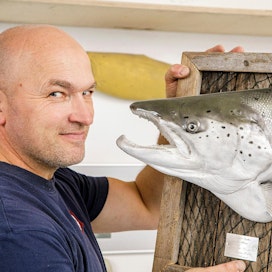 Jukka Saari on tehnyt tuhansista kaloista aidonnäköisiä muisto- ja koriste-esineitä.