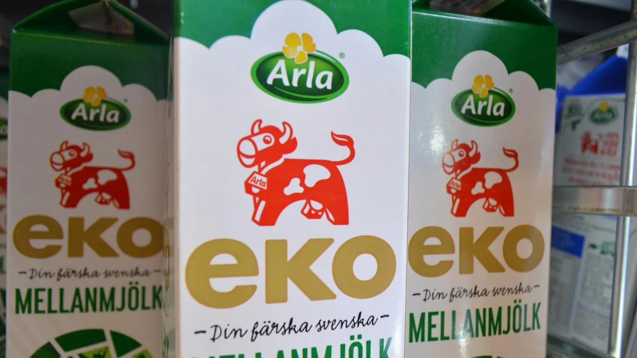 Harhaanjohtavaa mainontaa vai tyylitelty logo? Tätä Arla Foodsin lehmän kohtaloa joutui Mainosasiamies Ruotsissa pohtimaan.