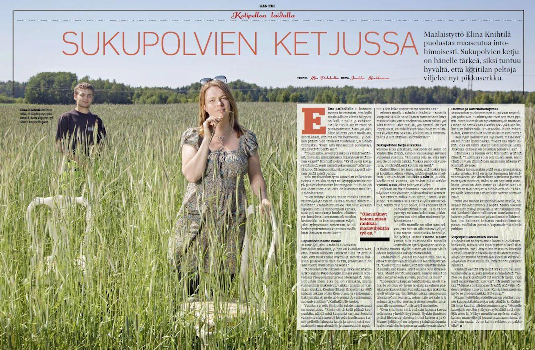 Kantrin juttu Elina Knihtilästä julkaistiin vuonna 2011.