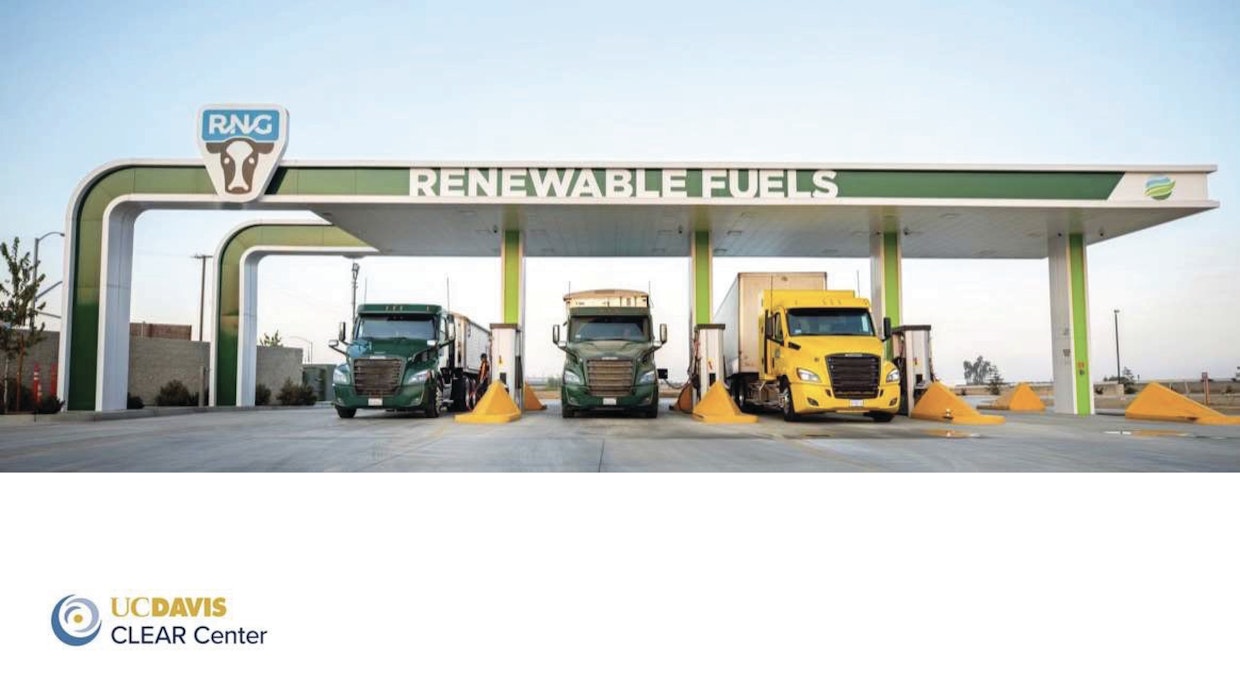 Biokaasupohjaisen moottorikaasun käyttö on Kaliforniassa lisääntymässä. ”Renewable Fuels” -asemalla tankataan moottorikaasua (LBG), joka on tuotettu karjatalouden biogeenisestä metaanista. Ero fossiiliseen maakaasuun (LNG) on ilmastomielessä merkittävä. 