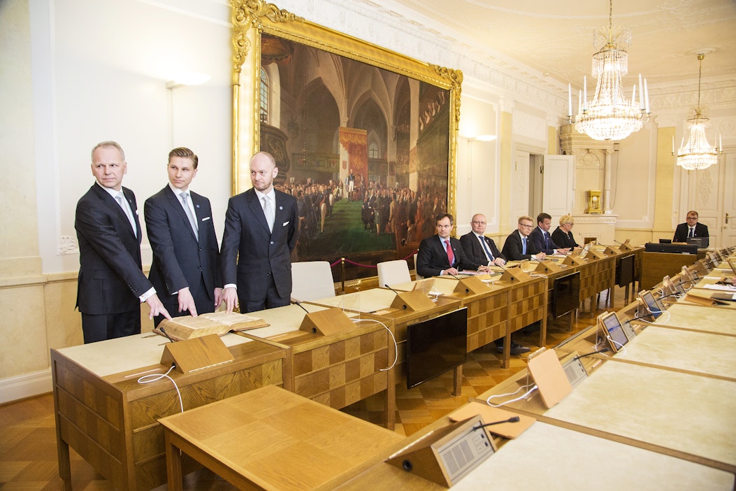 Ministerivalaa vannotaan. Kuva vuodelta 2017.