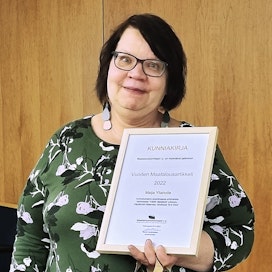Maija Yliaho voitti Maataloustoimittajien kirjoituskilpailun.