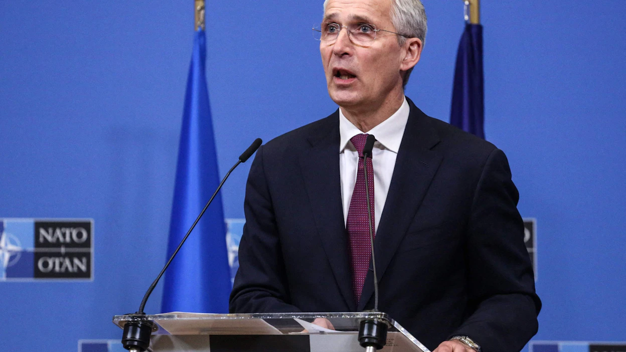 Jens Stoltenberg kritisoi Putinin ilmoittamaa päätöstä, jonka mukaan Venäjä keskeyttää osallistumisensa Yhdysvaltojen ja Venäjän väliseen Uusi Start -sopimukseen. LEHTIKUVA/AFP.