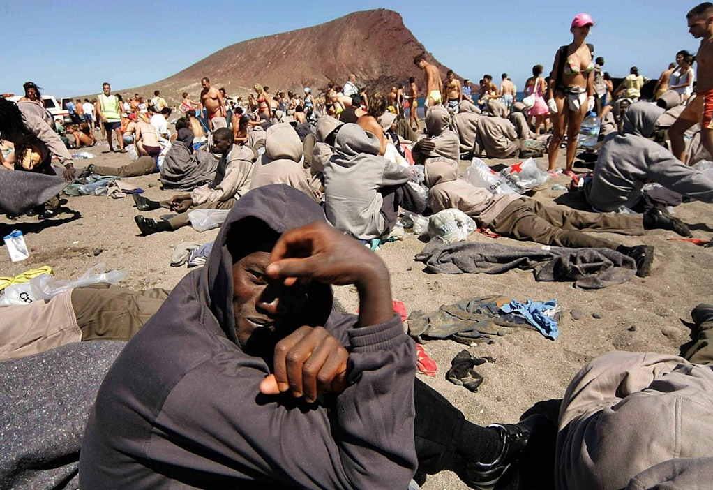 Huippuvuosi koettiin 2006, jolloin Kanarialle tuli liki 32 000 ihmistä. LEHTIKUVA/AFP