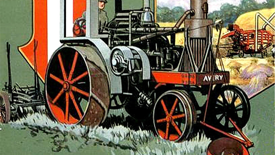 Moneen 1910- ja 20-luvun amerikkalaiseen traktoriin sai kyntövaon reunaa seuranneen johtopyörän, joka piti kaarroksissakin traktorin reitillä. Pitkillä lohkoilla saattoi liikkua useita traktoreita perättäin ilman kuljettajaa, joita tarvittiin vain päisteissä vaihtamaan ajosuuntaa. Hyvillä järjestelyillä kaksi miestä pystyi hoitelemaan jopa kymmentä traktoria. Kuvassa johtopyörällä varustettu Avery.