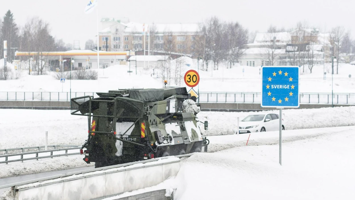 Pohjois-Ruotsin Norlannissa on ollut jo vajaan viikon käynnissä myös maavoimien suuri Northern Wind 19 -harjoitus. LEHTIKUVA / Jyrki Nikkilä