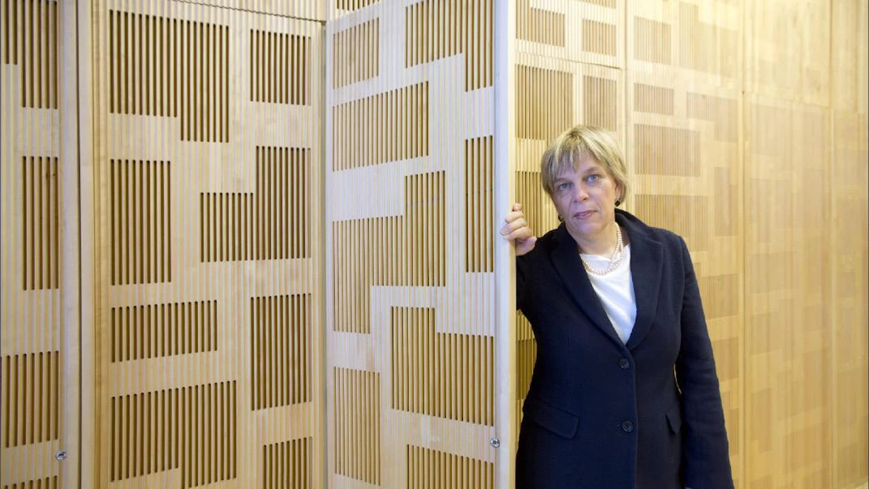 30 vuotta taiteilijana toimineen Ilona Ristan suunnittelemat huokoiset seinälevyt vaimentavat melua Saunalahden lastentalossa. Paneelit kätkevät taakseen säilytystilaa. Markku Vuorikari