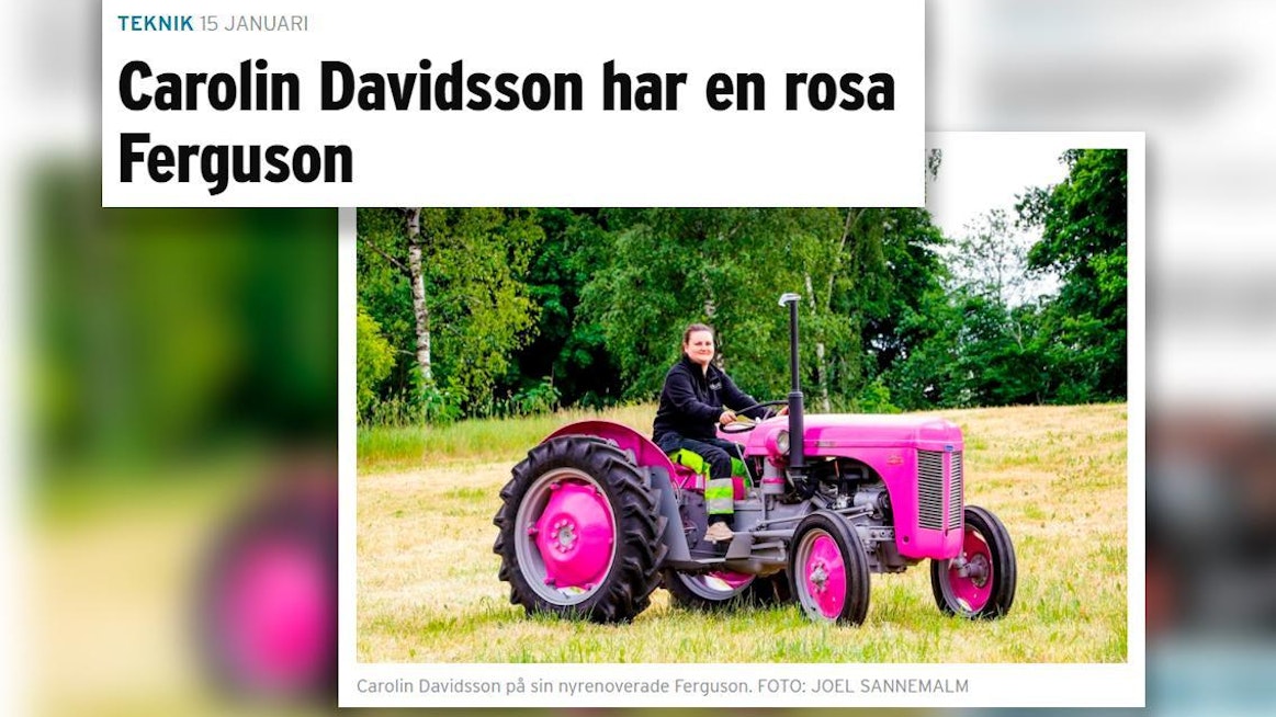 Carolin Davidsson on ylpeä Fergusonin omistaja.