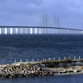 Juutinrauman silta yhdistää Tanskan ja Ruotsin. LEHTIKUVA / AFP