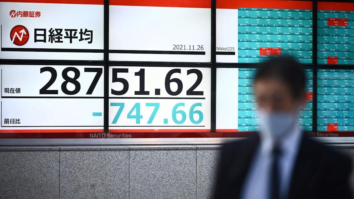 Aasian pörsseissä osakekurssit ovat laskussa. LEHTIKUVA/AFP