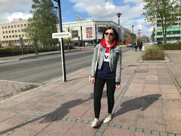 Hanna-Mari Lappalainen kävi antamassa äänensä varsinaisena vaalipäivänä Joensuun kaupungintalolla.