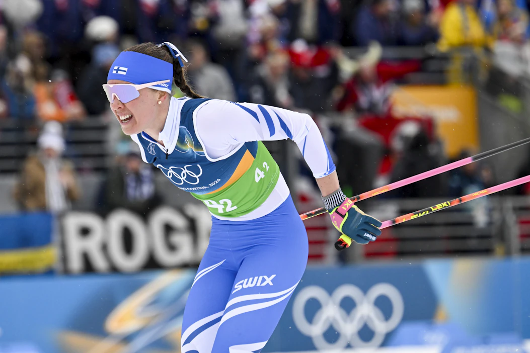 Kerttu Niskanen viestikisassa. MARKKU ULANDER / LEHTIKUVA.