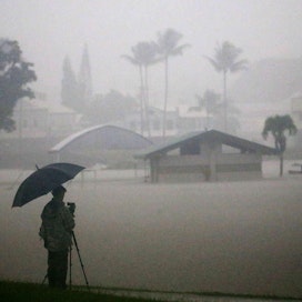 Sateet ovat aiheuttaneet tulvia ja maanvyörymiä Havaijilla. LEHTIKUVA/AFP