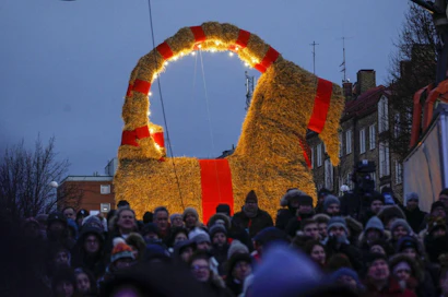 Olkipukkia vartioi tänä jouluna entisten vankien yhdistys . LEHTIKUVA/AFP