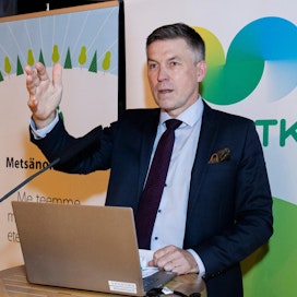 MTK:n puheenjohtaja Juha Marttila suomi Ylen uutisointia MTK:n valtuuskunnan kokouksessa tiistaina Seinäjoella.