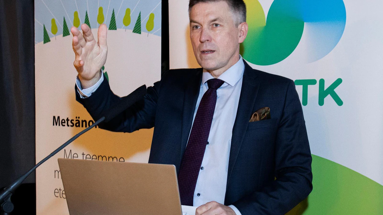 MTK:n puheenjohtaja Juha Marttila suomi Ylen uutisointia MTK:n valtuuskunnan kokouksessa tiistaina Seinäjoella.