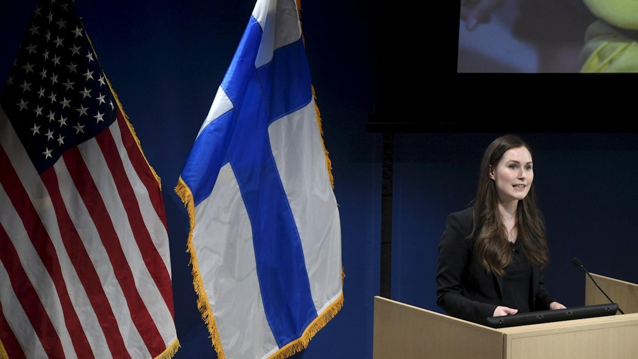 Pääministeri Marinin puhe Columbian yliopistolla kiinnosti. Lehtikuva / Heikki Saukkomaa