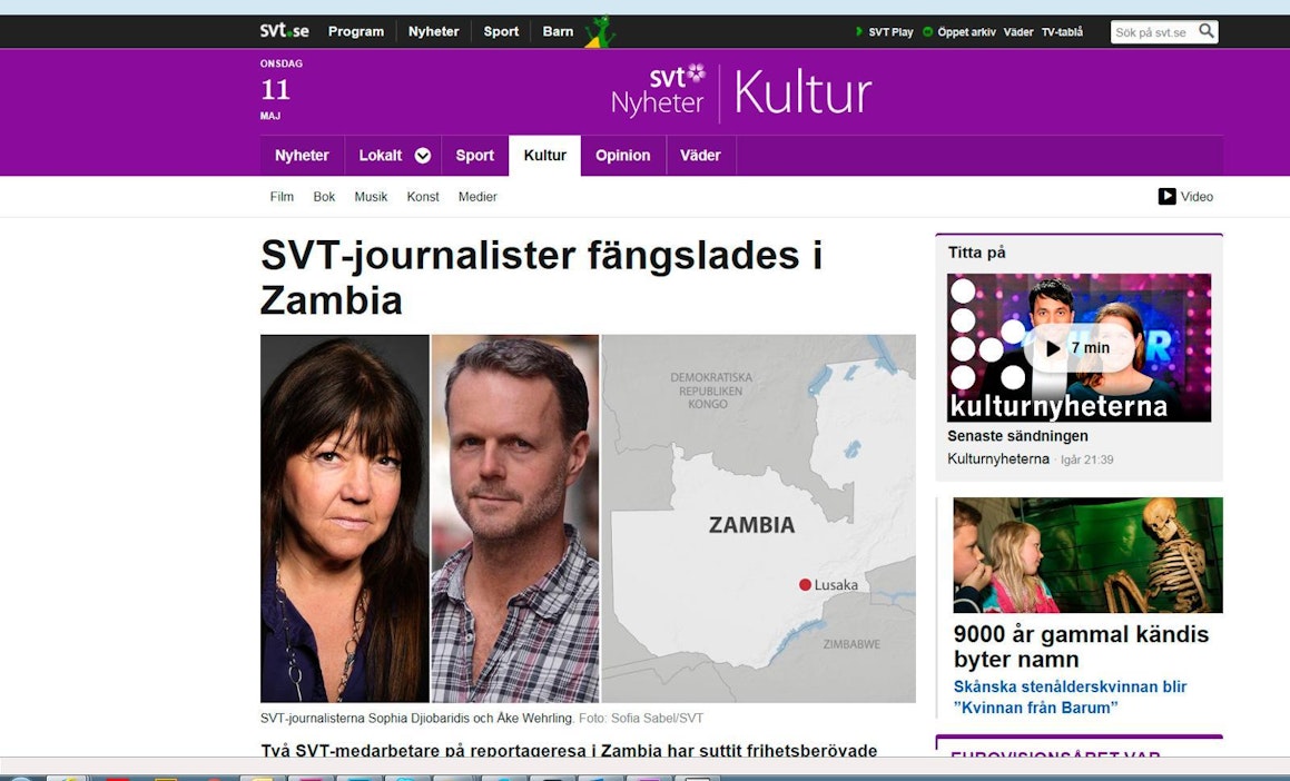 Ruotsin televisio on seurannut Sambiassa pidätettyjen toimittajiensa tilannetta yli viikon ajan.