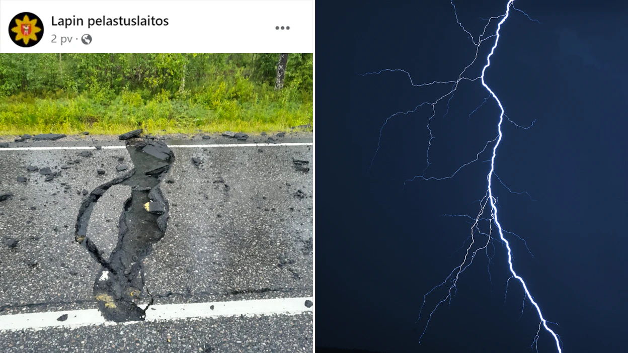 Salama löi tien rikki Ranualla viime viikonloppuna.