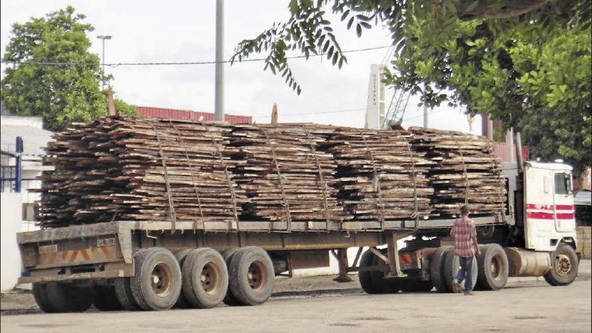Tukki- ja puutavararekkojen virta valuu tasaisena Sambesian suurimman kaupungin Quelimanen satamaan. Kaijaleena Runsten