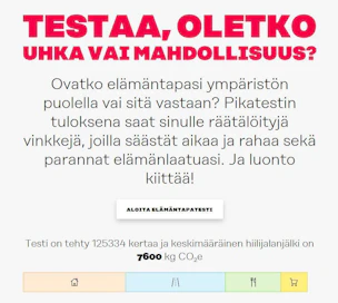 Kuvakaappaus testisivulta