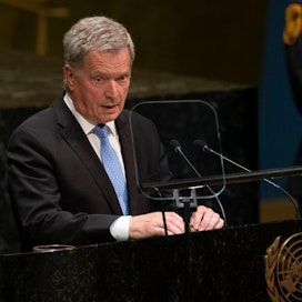 Sauli Niinistö piti ilmastonmuutosta esillä YK-puheessaan.