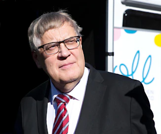 Kansanedustaja Esko Kiviranta (kesk.) osallistui MTK:n tilaisuuteen ennen hallitusneuvotteluja toukokuun puolivälissä.