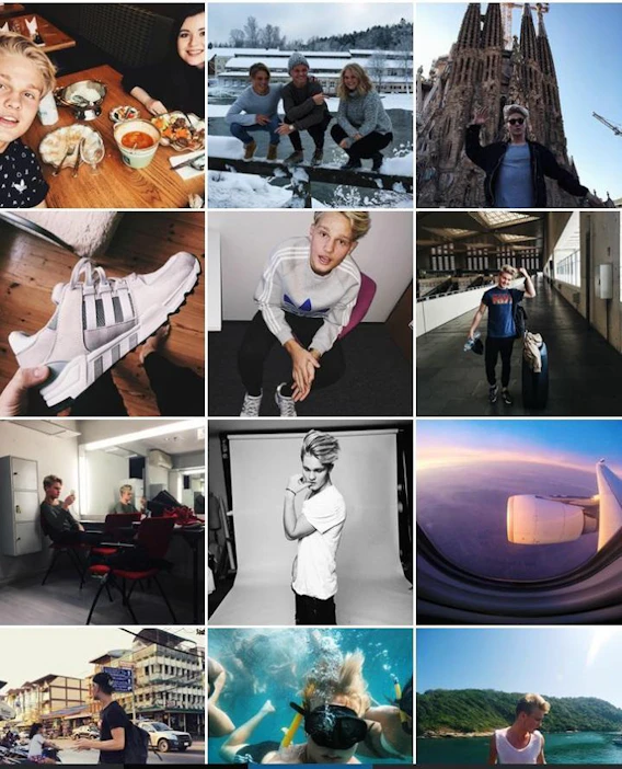 Benjamin Peltonen on tullut tunnetuksi yhteisöpalvelu Instagramin avulla. Kuva kuvankaappaus Peltosen tilistä benjaminpeltonen.