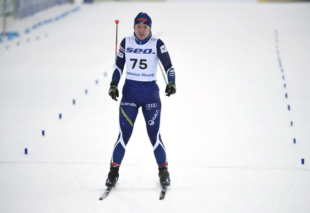 Viime sunnuntaina Korva oli pronssilla alle 20-vuotiaiden naisten sprinttikilpailussa, joten mitali oli hänelle toinen Lahden kisoista. LEHTIKUVA / Vesa Moilanen