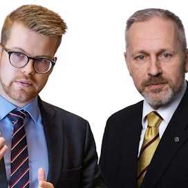 Risto Lahti ja Veikko Kemppi lataavat tiukan vaatimuslistan tiskiin. Tilojen maksukyky pitäisi turvata ja pidemmän aikavälin kannattavuus saada toimivaksi.