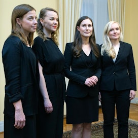 Li Andersson, Katri Kulmuni, Sanna Marin ja Maria Ohisalo.