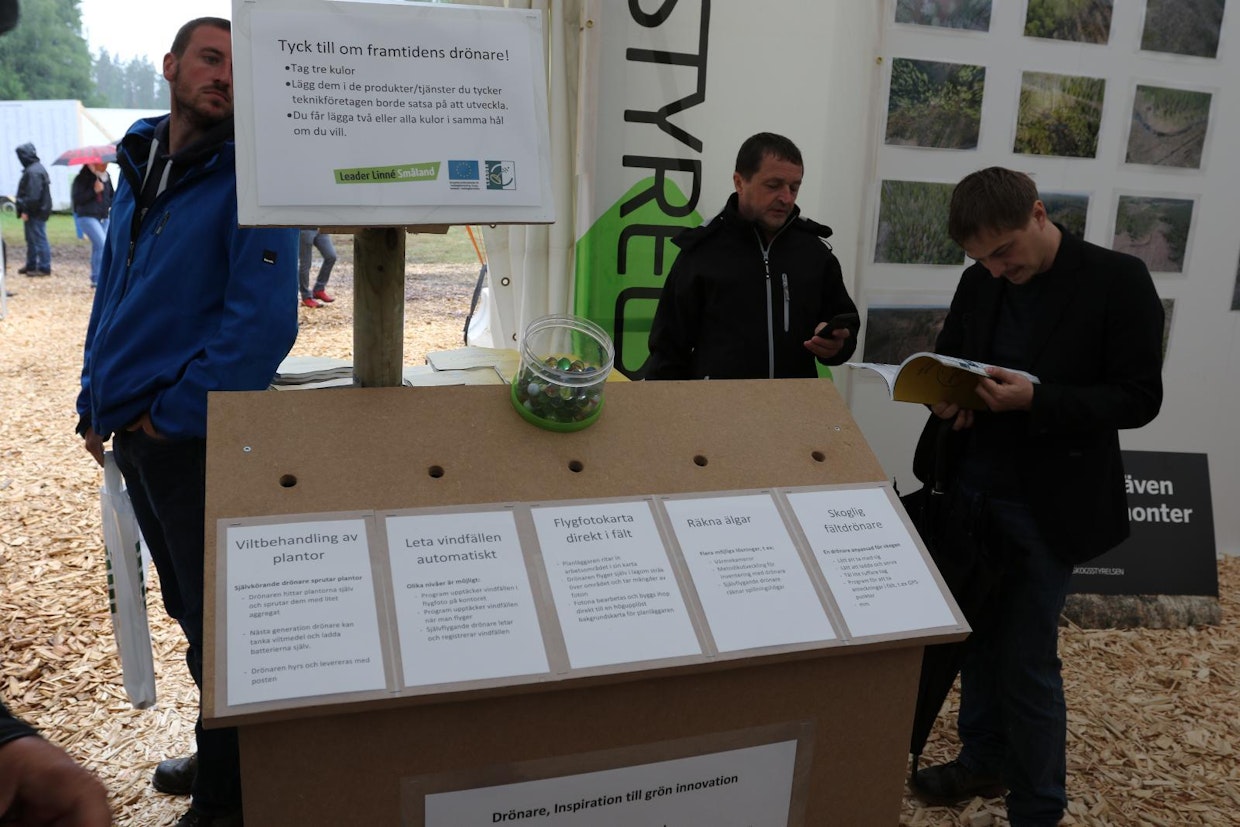 Drone-osaston kävijät saivat valita omat suosikkinsa mahdollisista dronejen hyödyntämistavoista.