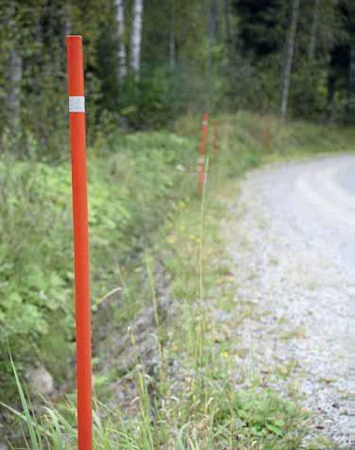 Tien leveyden hankien alta osoittavat aurausviitat on asennettava hyvissä ajoin ennen lumentuloa. Viitoituksen asentelu jäätyneeseen maahan on varsin ikävää puuhaa.