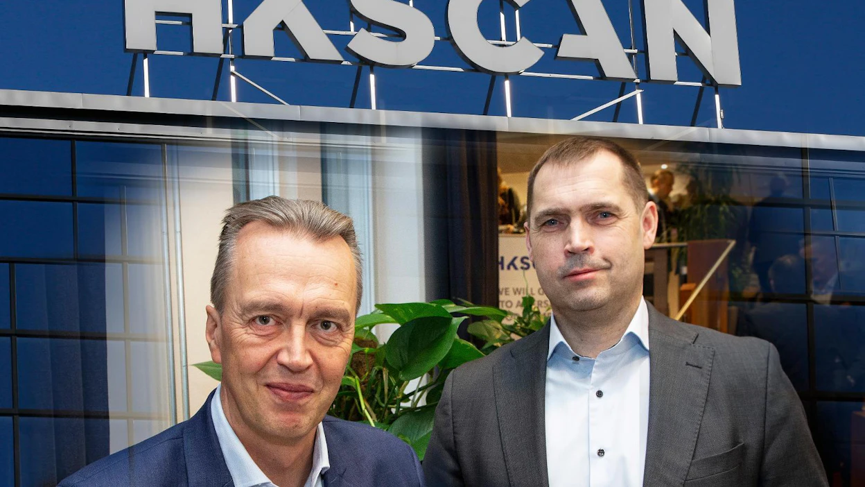 HKScanin toimitusjohtaja Tero Hemmilä (oik.) ja talousjohtaja Jyrki Paappa kertoivat HKScanin osavuosituloksesta Helsingissä 4.11.
