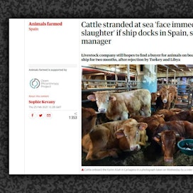 The Guardian -lehti kertoi eläinten ahdingosta helmikuun lopussa.