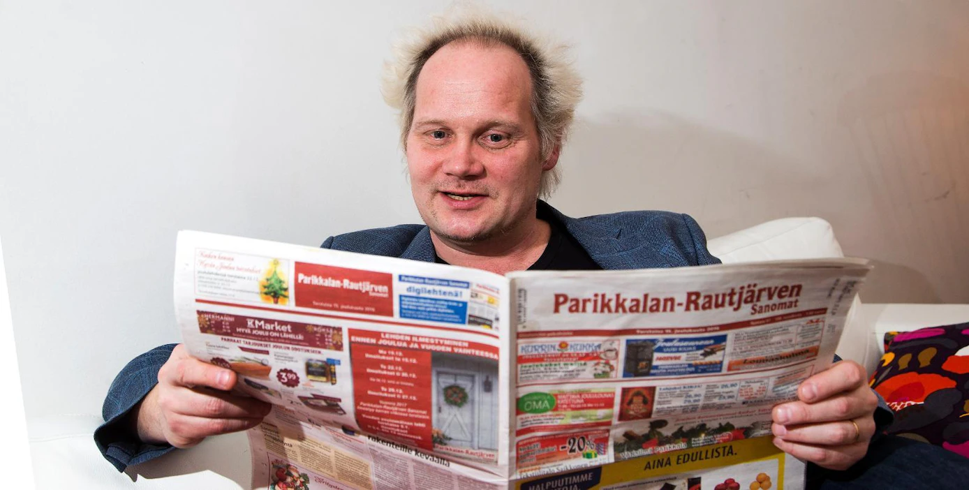 Mainostoimisto Toinen PHD:n luovana johtajana työskentelevän Jani Halmeen mediaura alkoi aikoinaan Parikkalan Sanomista. ”Paikallislehden tilaaminen on jokaisen kansalaisvelvollisuus.”